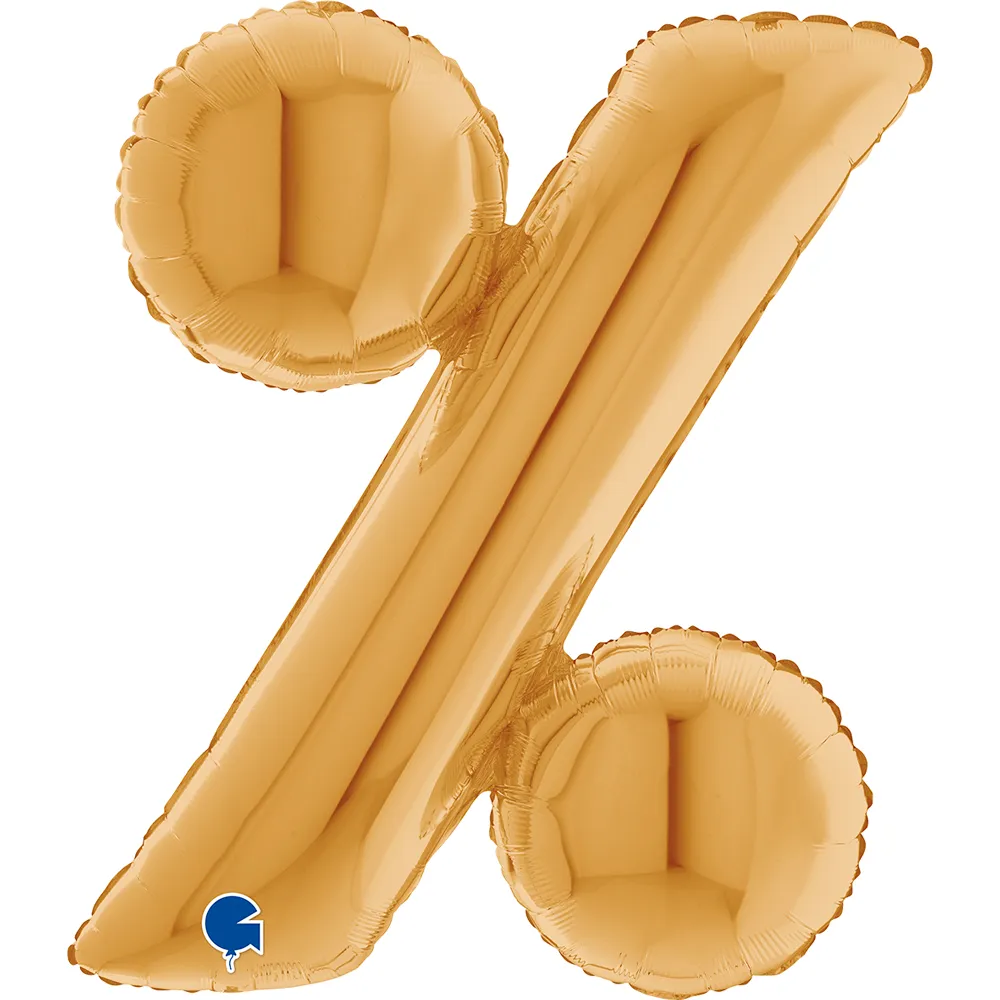 Balon Folie Simbol % Auriu 102cm