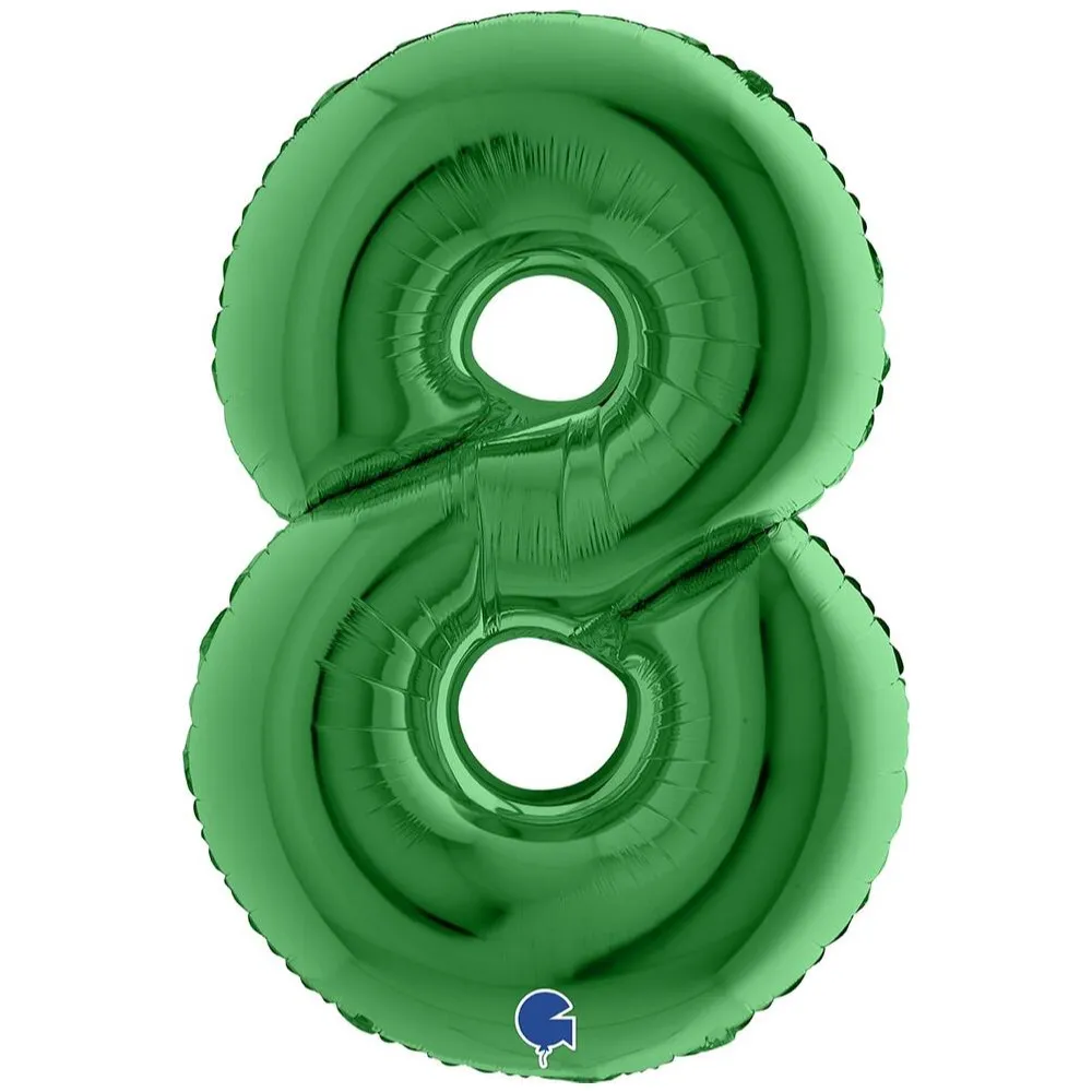Balon Folie JUMBO CIFRA 8 VERDE 102 cm Grabo