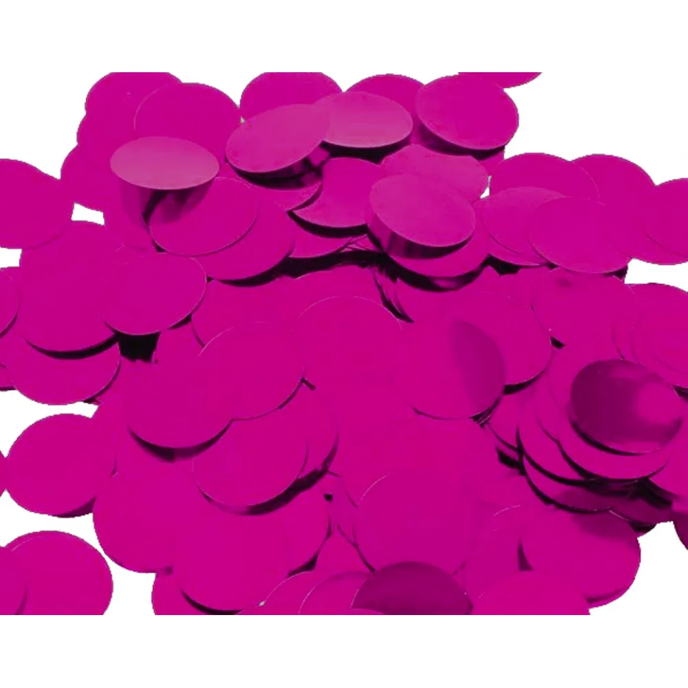 Confetti Metalic FUCSIA 1.5cm Rotund 100g