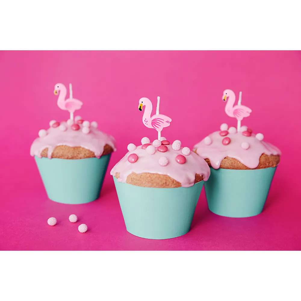Set 5 Lumanari Tort Flamingo 3 cm