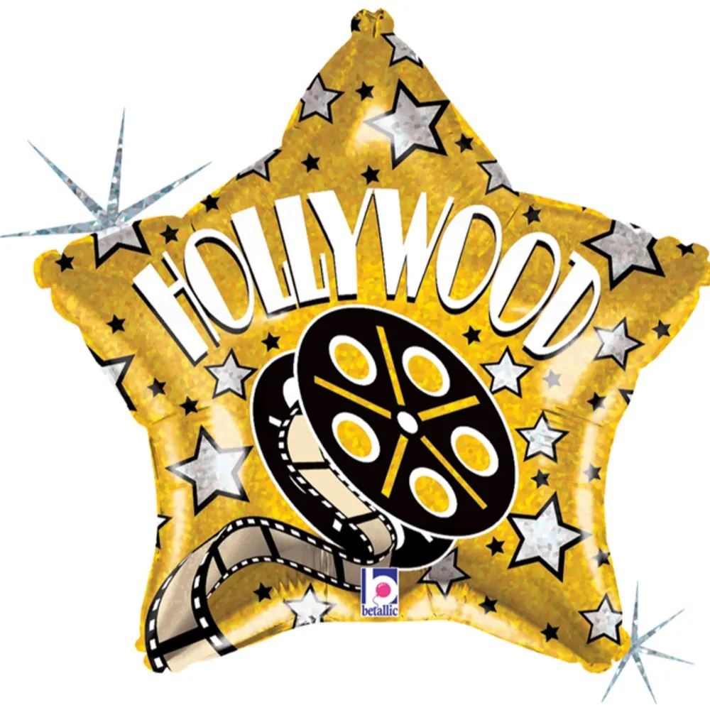 Balon Folie Stea Aurie Hollywood 48 cm Grabo