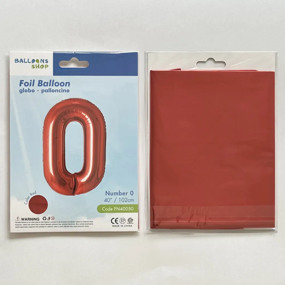 Balon Folie Cifra 0 Rosu 87cm