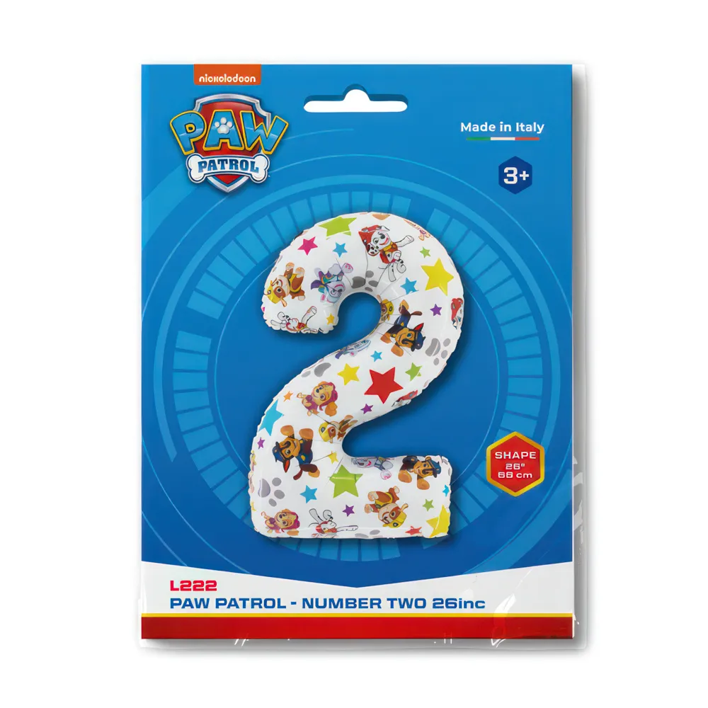 Balon Folie CIFRA 2 Patrula Catelusilor 66cm Grabo
