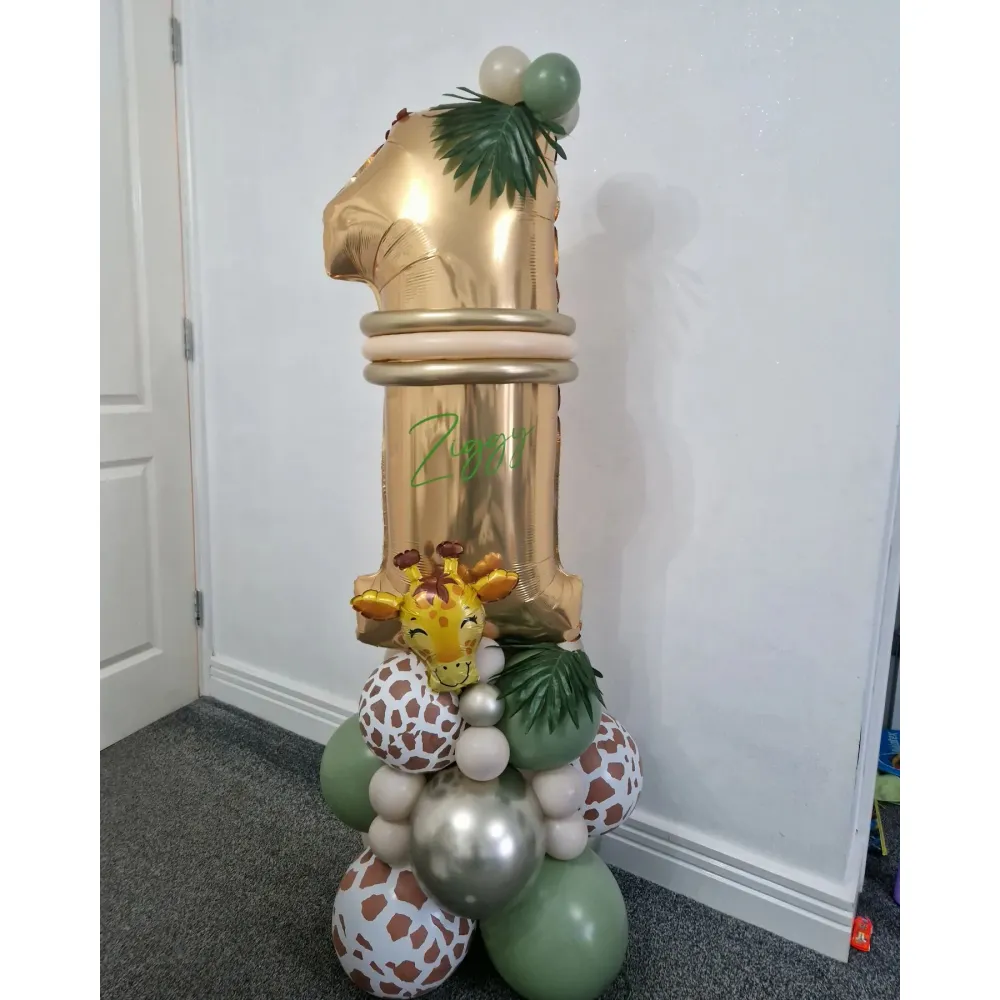 Baloane latex 30cm Safari Giraffe - White Print - Caramel