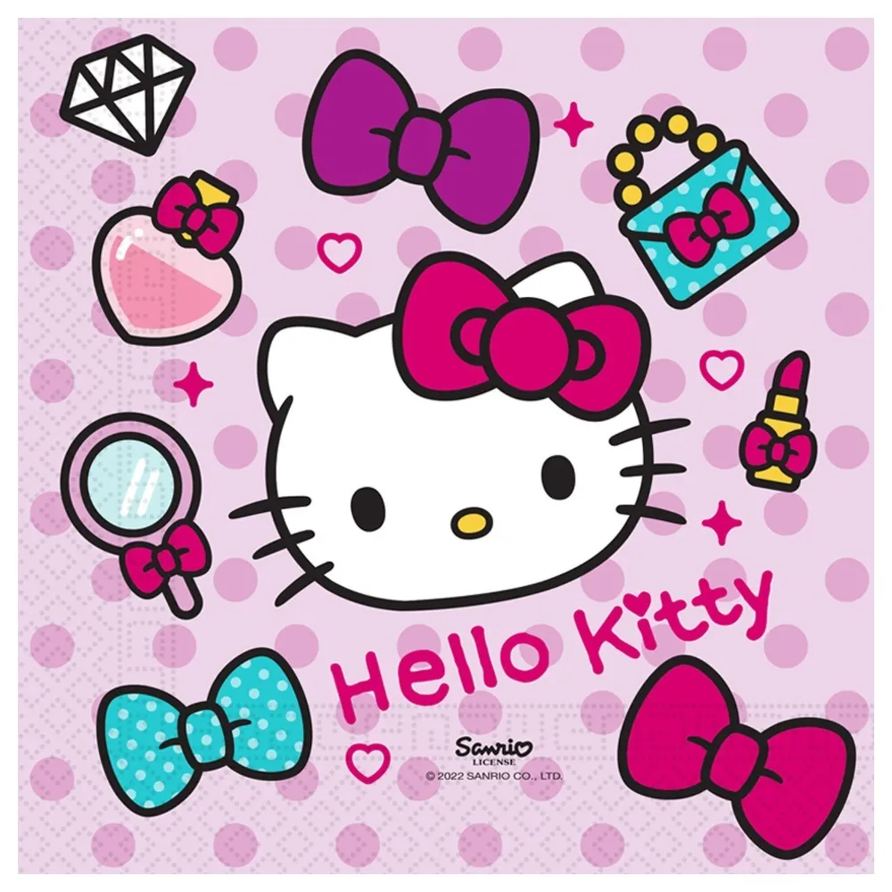 Set 20 Servetele Hartie 33x33cm Hello Kitty Fashion
