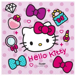 Set 20 Servetele Hartie 33x33cm Hello Kitty Fashion