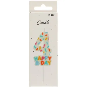Lumanare Tort Cifra 4 Cozy Sprinkles 7cm