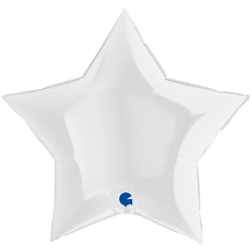 Balon Folie Stea Jumbo Alb 91 cm Grabo