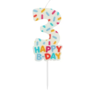 Lumanare Tort Cifra 3 Cozy Sprinkles 7cm