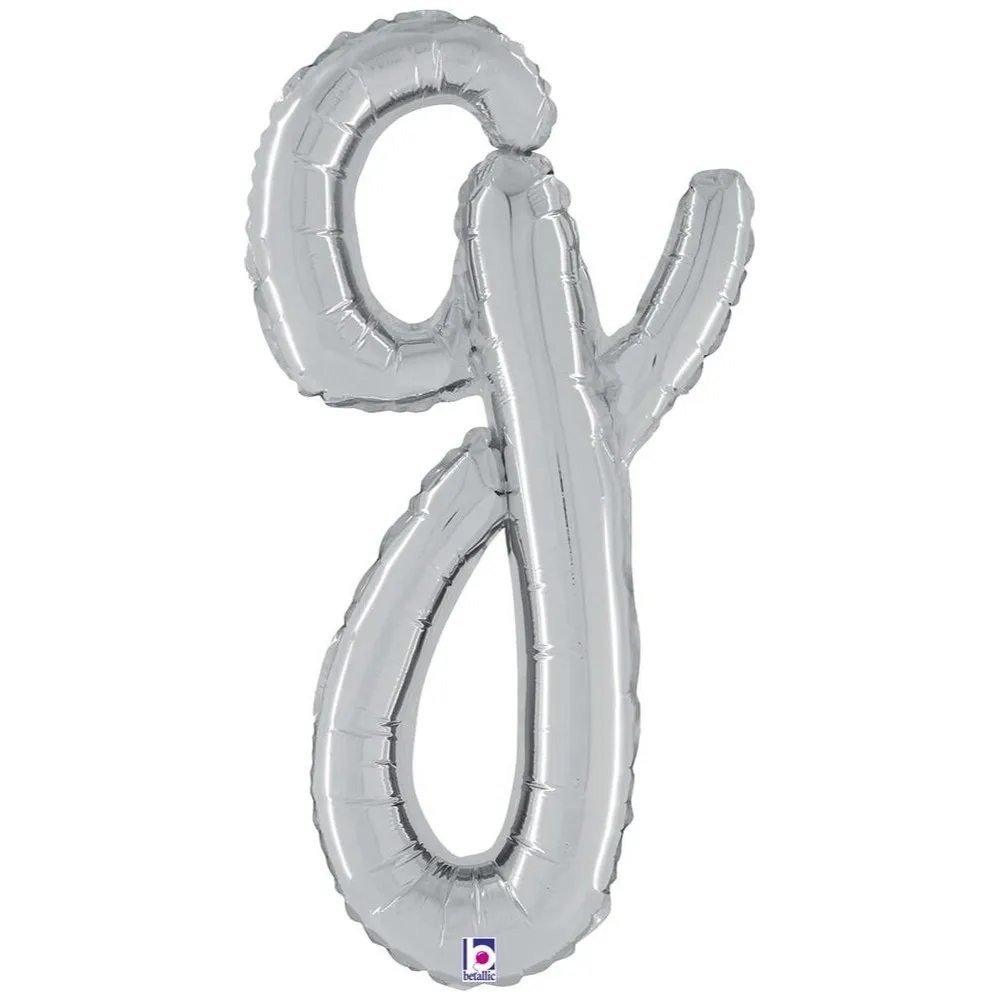 Balon Folie LITERA (AER) SCRIPT G Argintiu 61cm Grabo