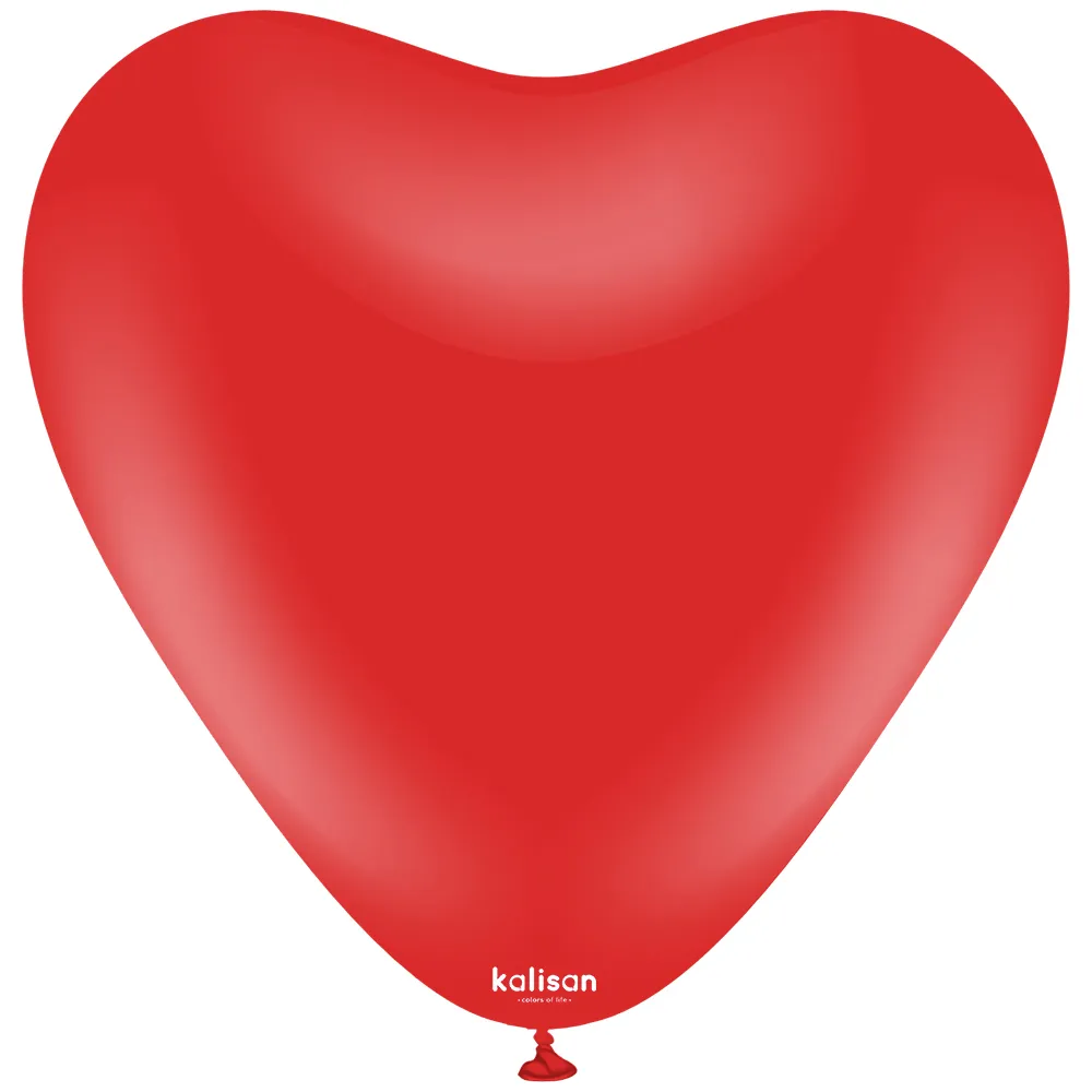 SET 25 Baloane Latex Inima 30cm Standard Rosu 2313