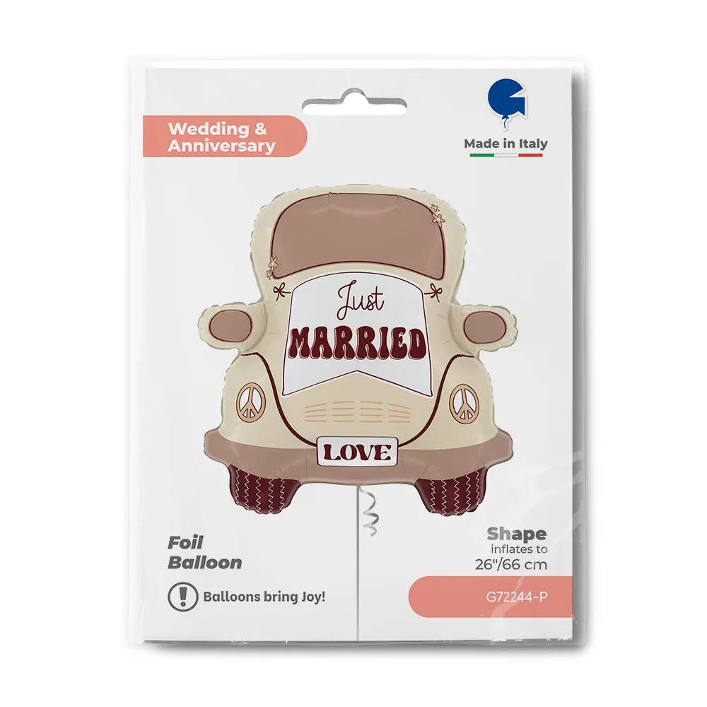Balon Folie Figurina Masina Just Married 66cm