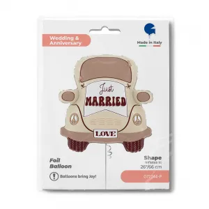 Balon Folie Figurina Masina Just Married 66cm