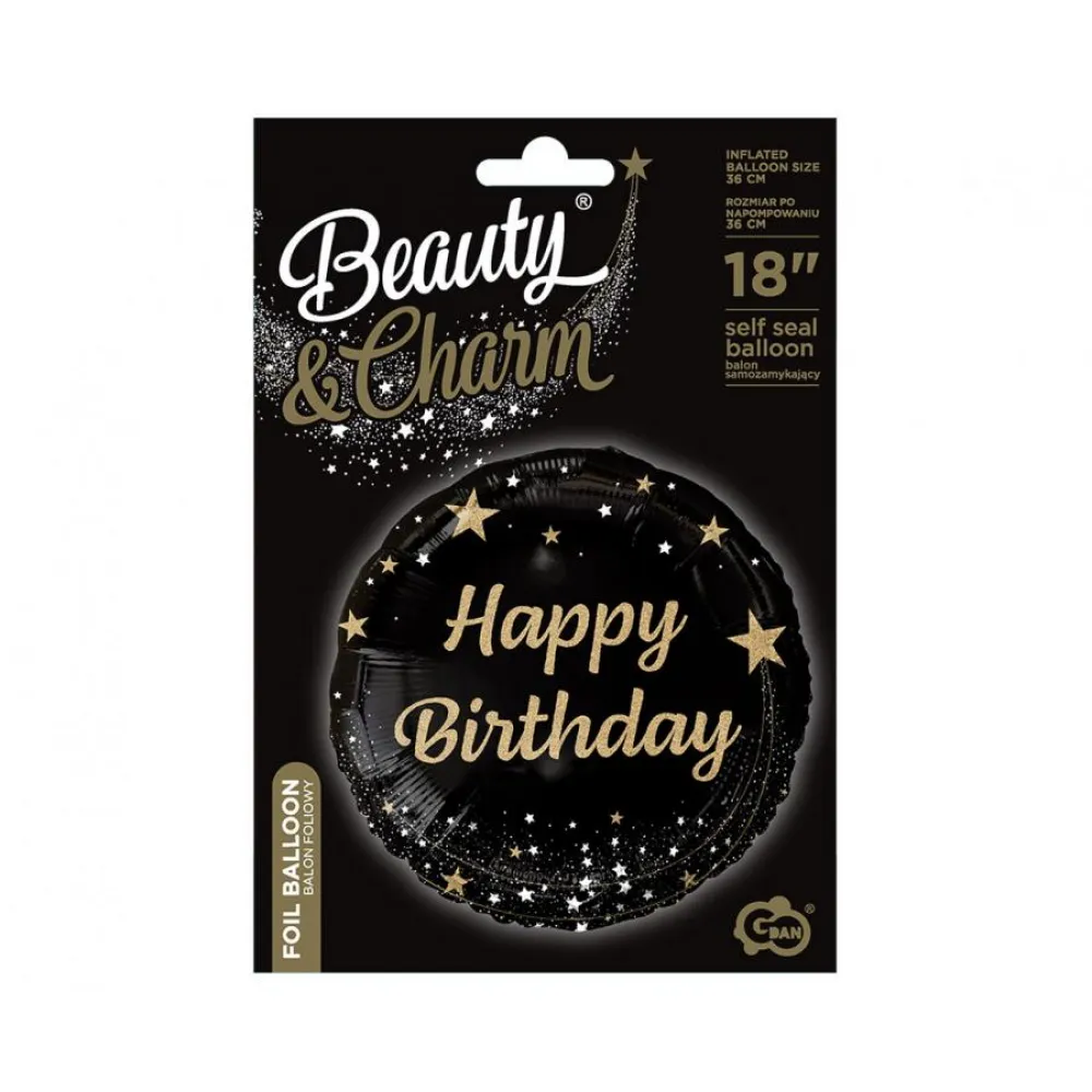 Balon Folie HB cu Stelute Aurii 45cm