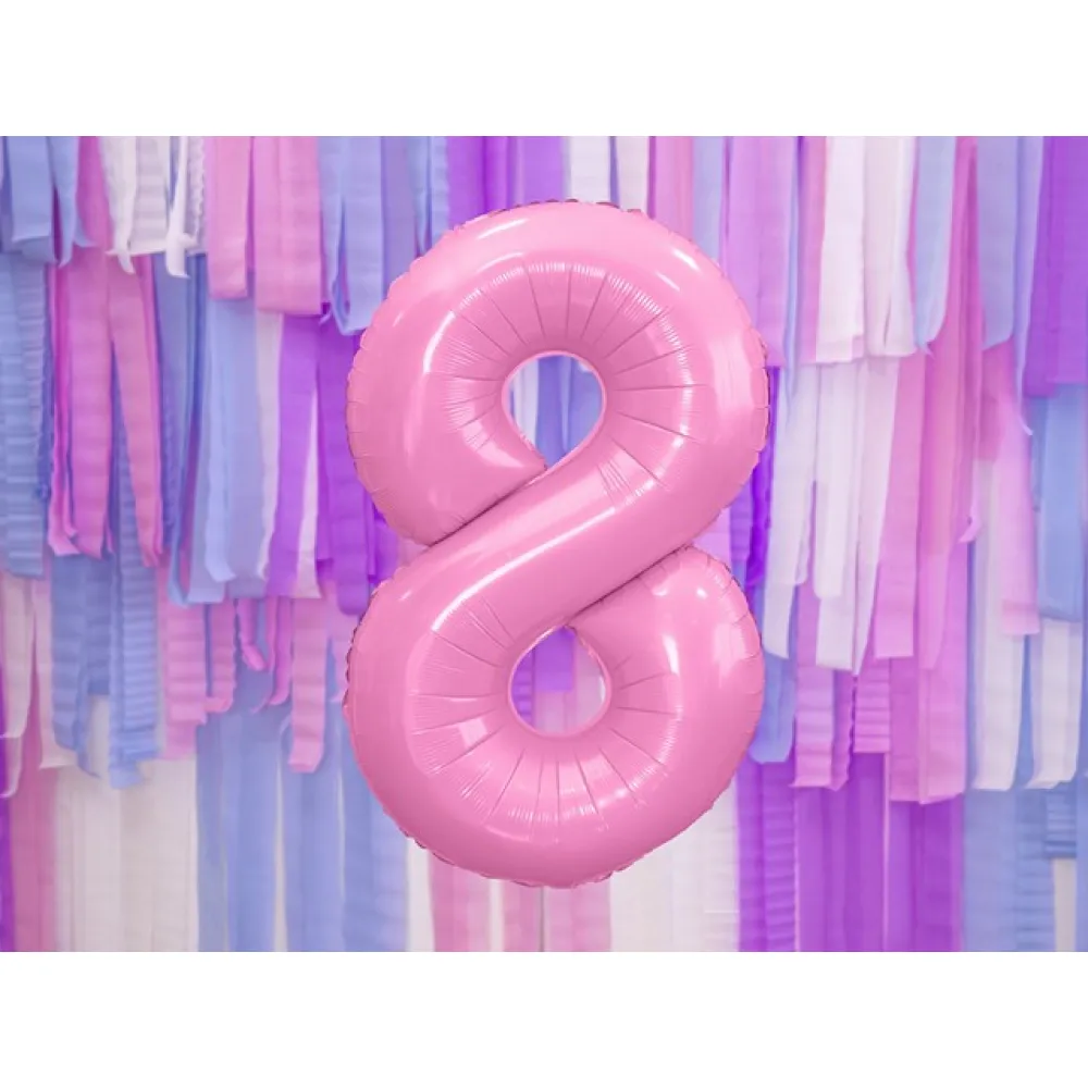 Balon folie cifra 8 Roz 86 cm