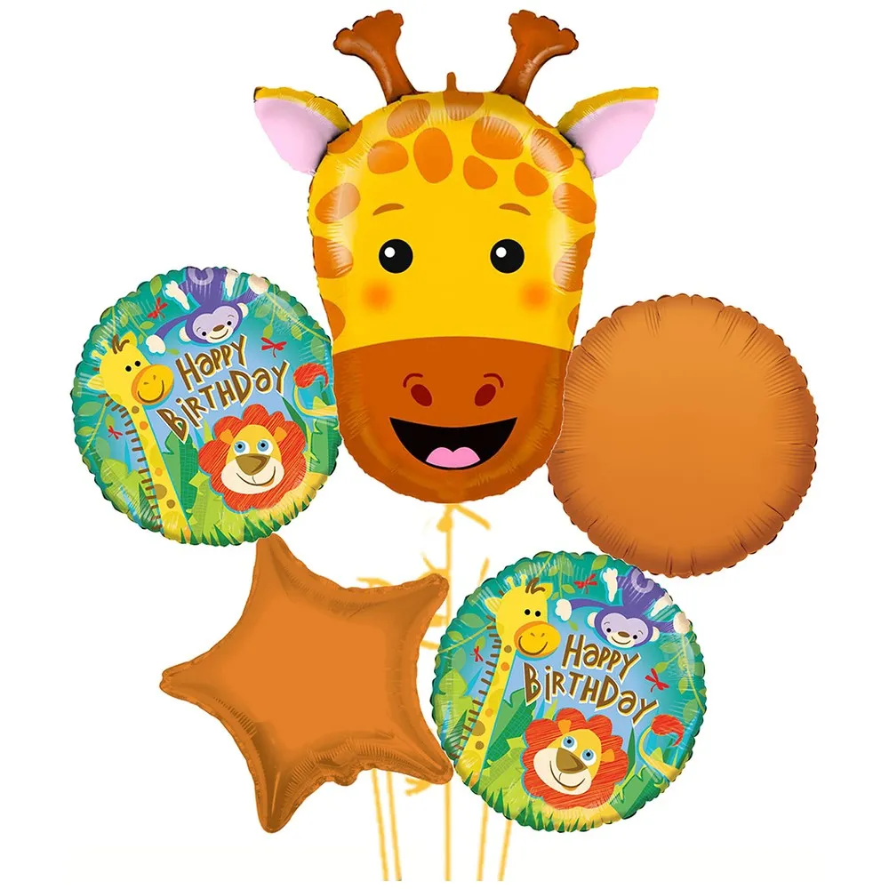 Buchet 5 baloane folie Tematica Safari - Girafa 2022261