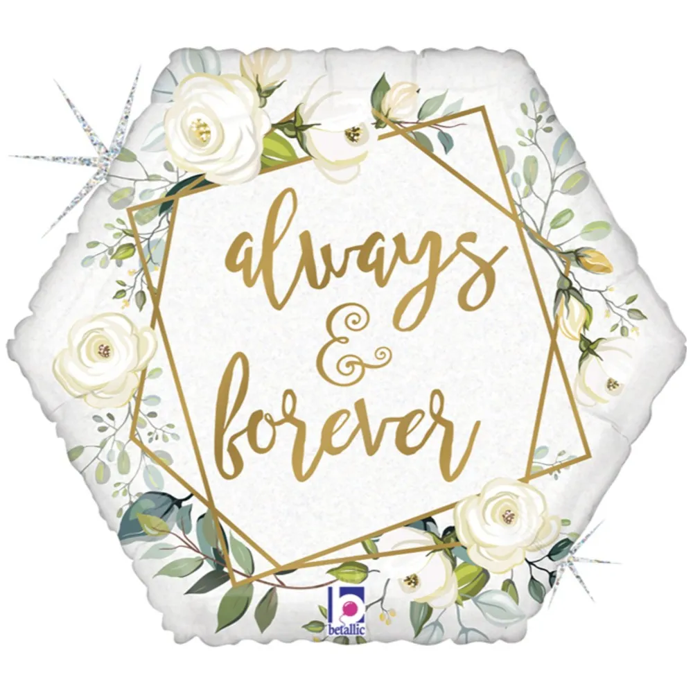 Balon Folie Hexagon Always & Forever 46 cm Grabo