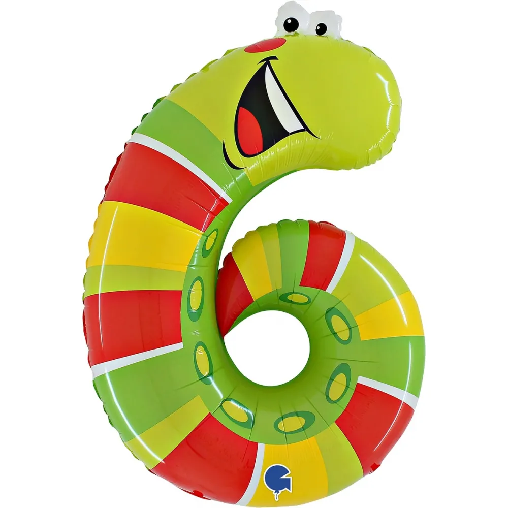Balon Folie JUMBO Animaloons CIFRA 6 Omida 102 cm Grabo
