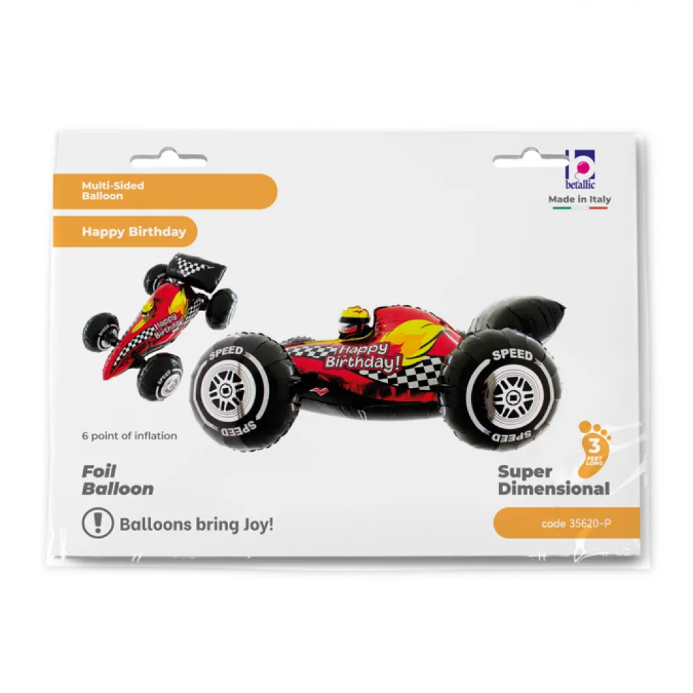 Balon Folie Figurina Supra Dimensionata Masina Curse 3D 91 cm Grabo