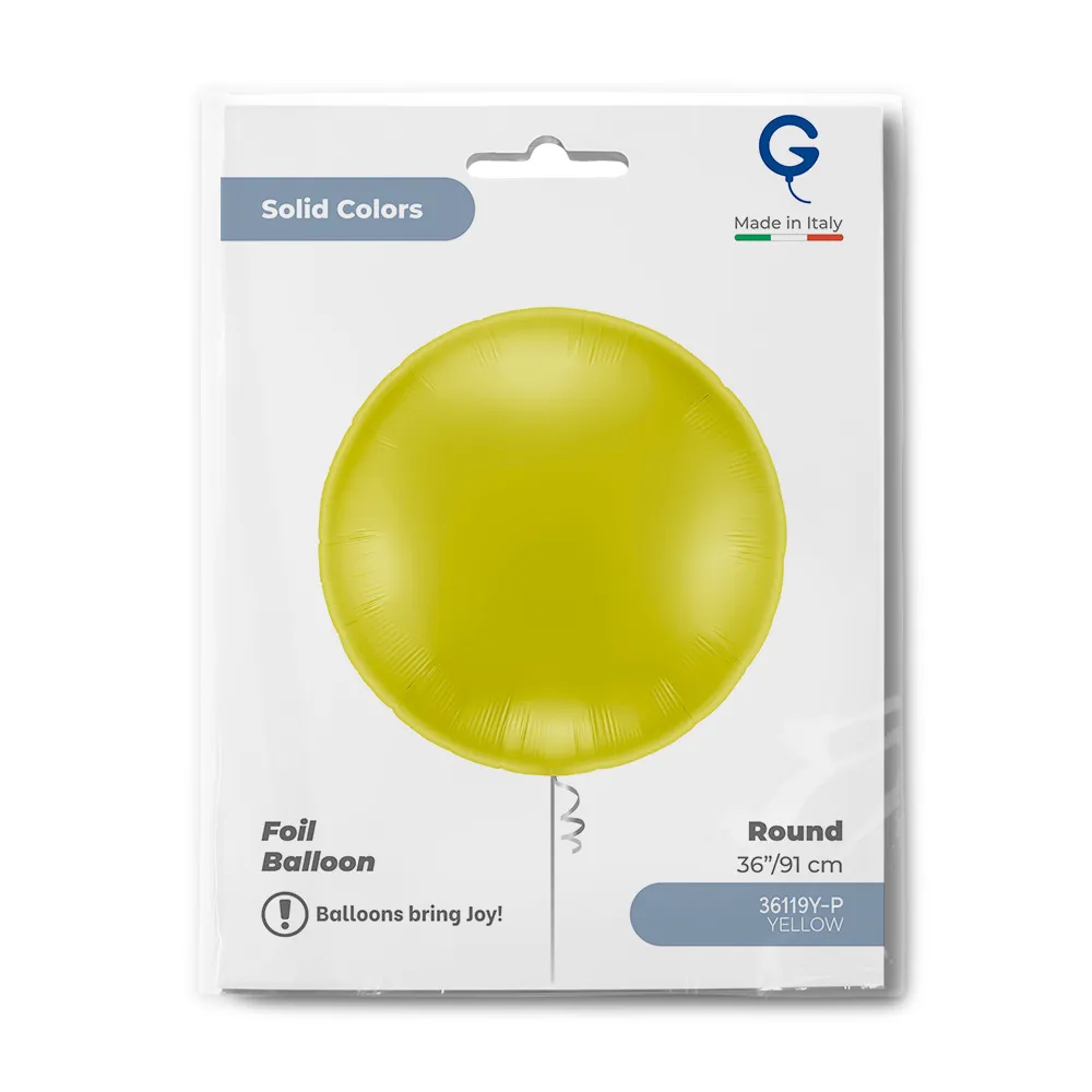 Balon Folie Rotund Galben 91cm