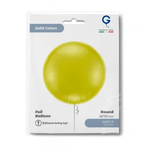 Balon Folie Rotund Galben 91cm