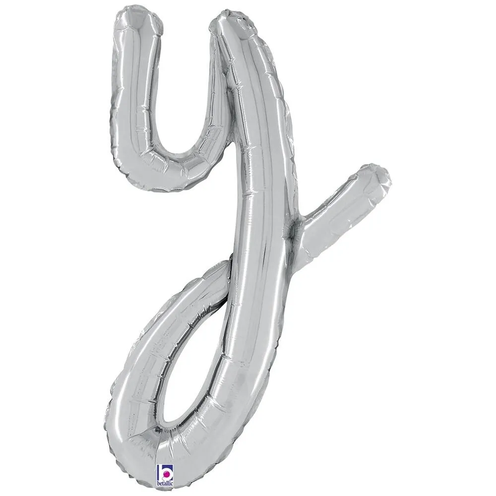 Balon Folie LITERA (AER) SCRIPT Y Argintiu 61cm Grabo