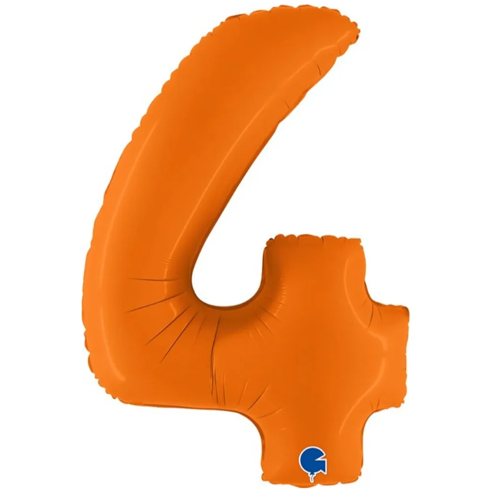 Balon Folie CIFRA 4 Portocaliu 102 cm Grabo