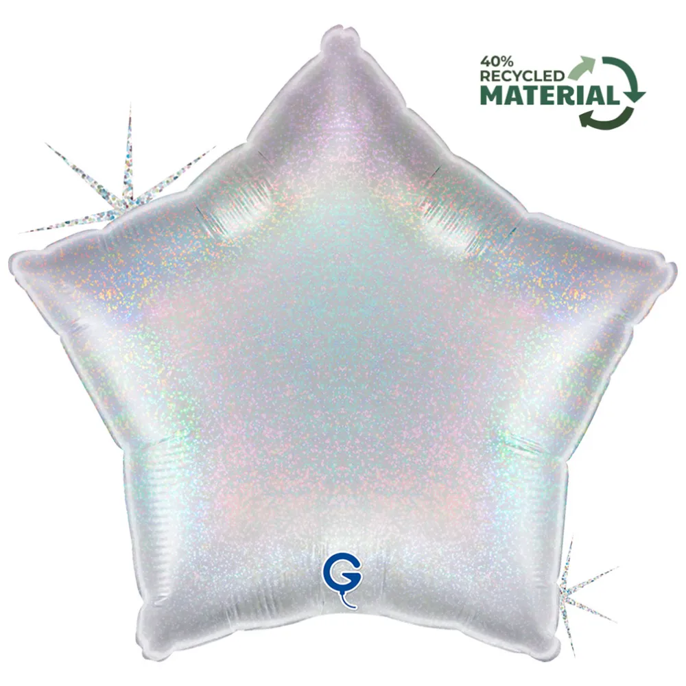 Balon Folie Stea Argintie Holografica 46 cm Grabo