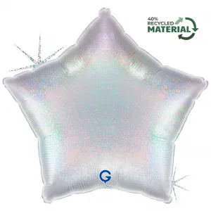Balon Folie Stea Argintie Holografica 46 cm Grabo