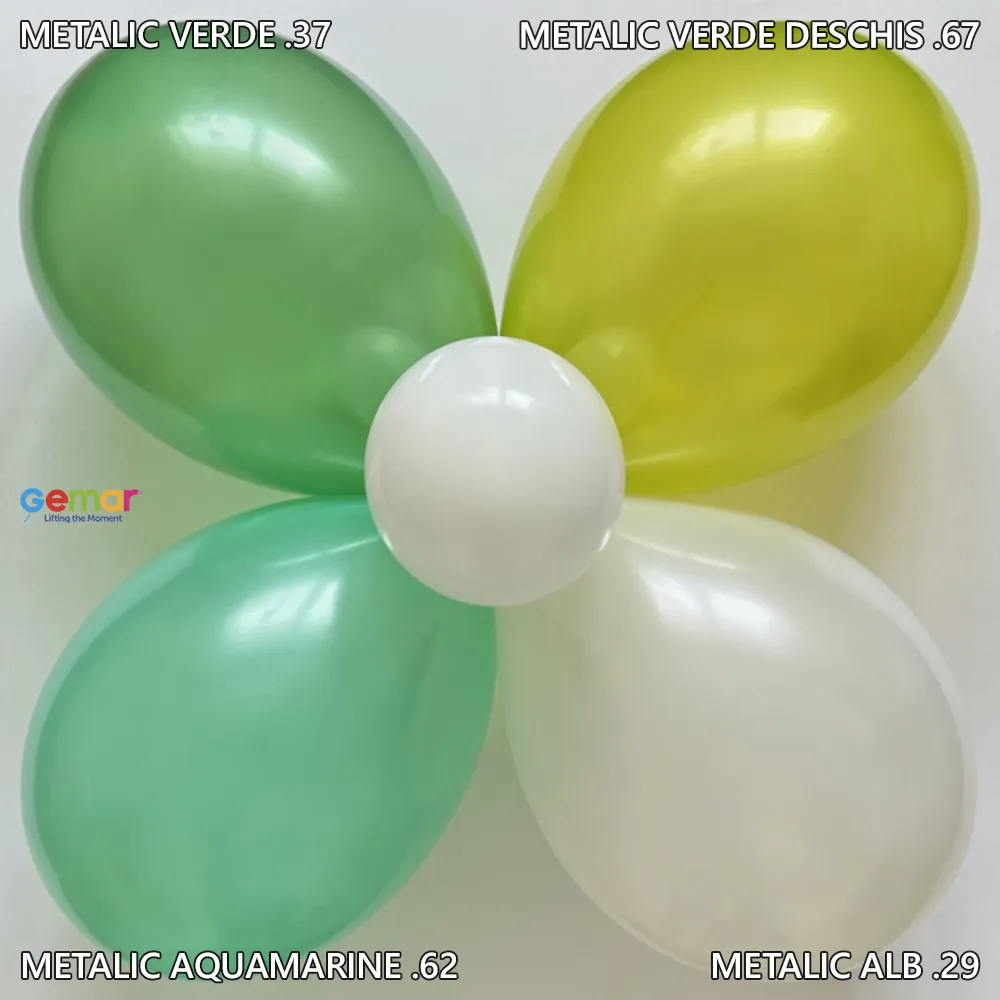 Baloane Latex 26cm Verde Deschis Metalic GM90.67