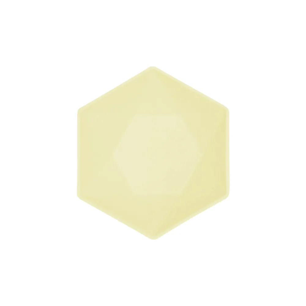 Set 6 Boluri Hexagonale Galbene Decor Vert 15.8x13.7cm 9918263