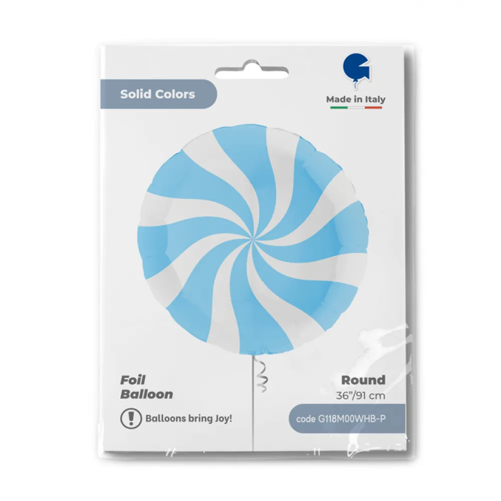 Balon Folie Rotund Acadea Alb-Bleu 91 cm Grabo