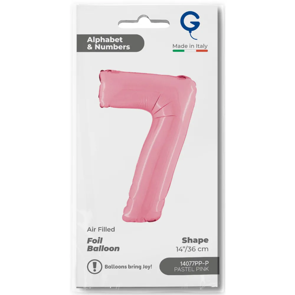 Balon Folie Cifra 7 Pastel Pink 36cm