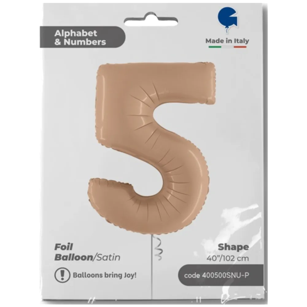 Balon Folie Jumbo CIFRA 5 Nude 102 cm Grabo