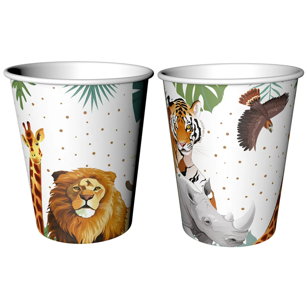 Set 8 Pahare Petrecere cu print Wild Life 220/240ml