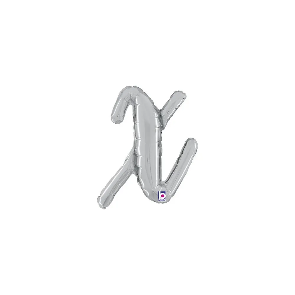 Balon Folie LITERA (AER) SCRIPT X Argintiu 35 cm Grabo