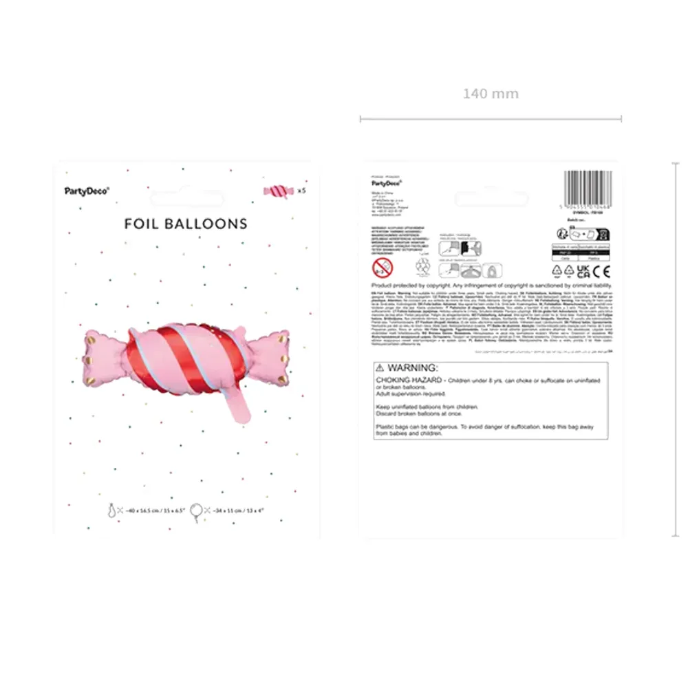 Set 5 Baloane Folie Mini Figurina Bomboana 40x16.5cm (AER)