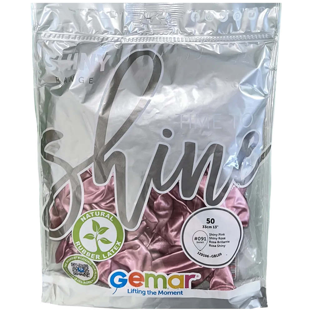 Baloane Latex 33cm Shiny Roz GB120.91