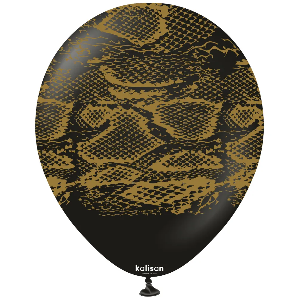 Baloane latex 30cm Safari Snake N - BlackPrint Colour - Gold