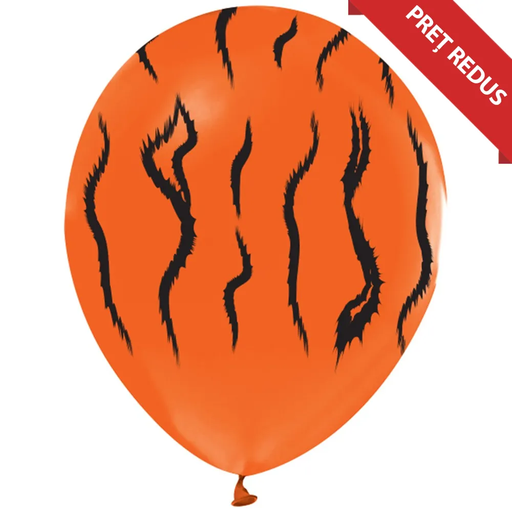 Baloane latex 30cm Portocalii cu animal print Tigru - All Around