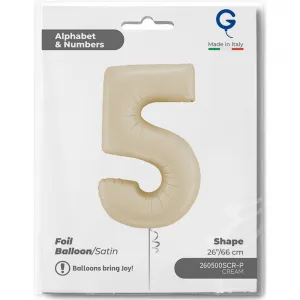 Balon Folie Cifra 5 Satin Cream 66cm