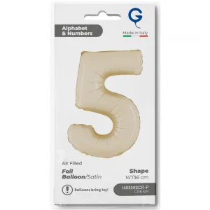 Balon Folie Cifra 5 Satin Cream 36cm