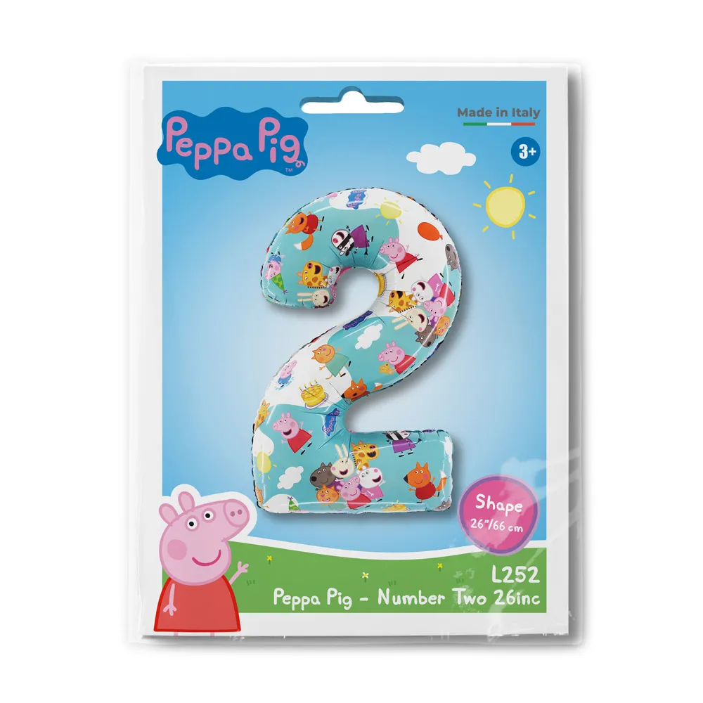 Balon Folie Cifra 2 Peppa Pig 66cm