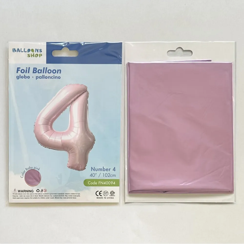 Balon Folie Cifra 4 Baby Pink 87cm
