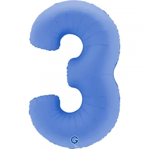 Balon Folie Cifra 3 Mat Lotus Blue 102cm