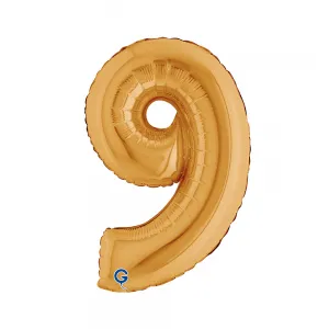 Balon Folie Cifra 9 Auriu 36cm