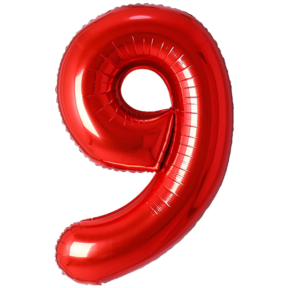 Balon Folie Cifra 9 Rosu 87cm