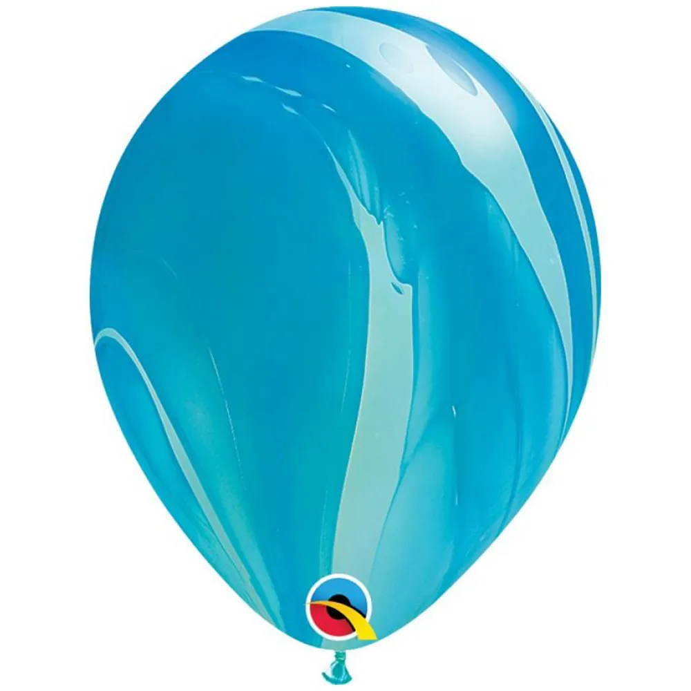 Balon latex 28cm Marmorat Bleu-Alb