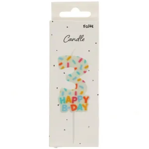 Lumanare Tort Cifra 3 Cozy Sprinkles 7cm