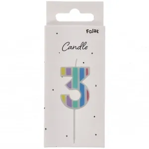 Lumanare Tort Cifra 3 Pastel Vibes